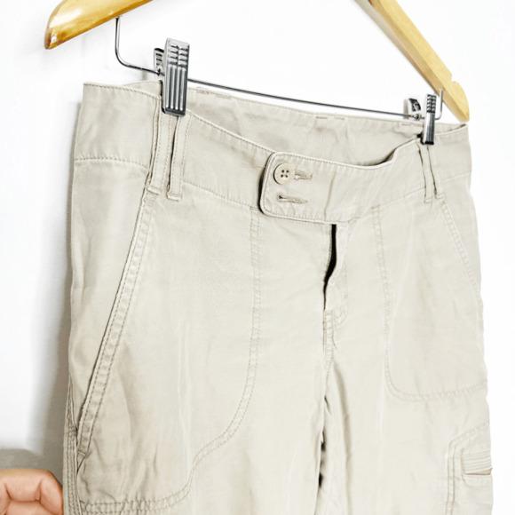 Vintage THE NORTH FACE adjustable cargo pants beige roll up thrashed women's 6 - Picture 5 of 12